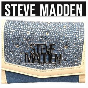 Steve Madden BRett Rhinestone Denim Wallet